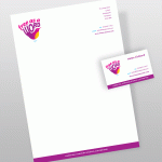 Letter head with business cards similar theme