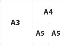 Paper sizes A5, A4, A3